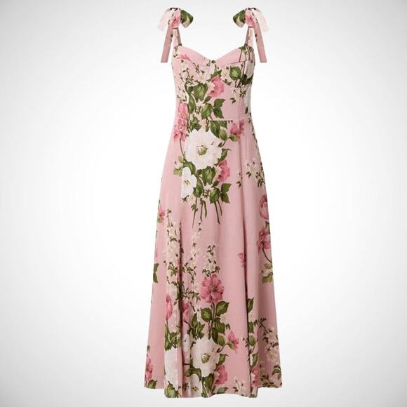 Reformation Dresses & Skirts - NEW Reformation Nadira Dress Tie Strap Sweatheart Neck Rose Garden size 4 $278